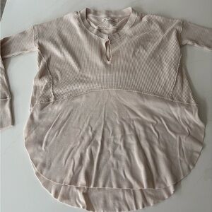 We The Free Beige Thermal Long sleeved Henley. Size XS